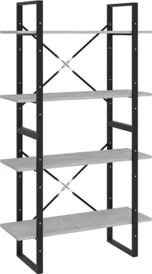 Obrázek produktu pro vidaXL Regál na knihy 4 přihrádky betonově šedý 80x30x140 cm výrobek z odvozeného dřeva