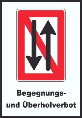 Produktbild von Begegnen und überholen verboten Symbol und Text A1 (594x841mm)