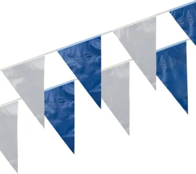 Produktbild von 1 Wimpelkette Girlande 10M Blau / Weiss Girlanden Kunststoff