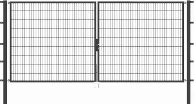 Produktbild von Alberts Doppeltor Flexo mit Zubehör, zum Einbetonieren, anthrazit, Breite 400 cm, Höhe 180 cm