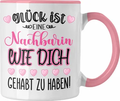 Produktbild von Trendation - Beste Nachbarin Tasse Geschenk Geburtstag Freundin Lieblings Nachbarin Geschenkidee Weltliebste Nachbarin Abschied Abschiedsgeschenk Lustig (Rosa)