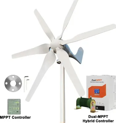 Obrázok produktu pre Veterná elektráreň 3000W - Veterný generátor SP-3000 - 12V systém - Hybridný nabíjací regulátor - Autonómna elektráreň pre domáce spotrebiče - Vysoká účinnosť