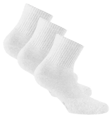Produktbild von Rohner Basic Uni Quarter Socken, 3er Pack - Sport Quarter, Baumwollmischung, einfarbig Weiß 43-46