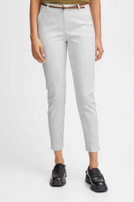 Produktbild von OXMO OXDaisy Pants Damen Hose Chinohose mit Kunstledergürtel Regular-Fit Baumwolle mit Stretch
