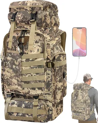 Obrázok produktu pre Kempingový batoh 80 l, vodotesný, na turistiku, s karabínou