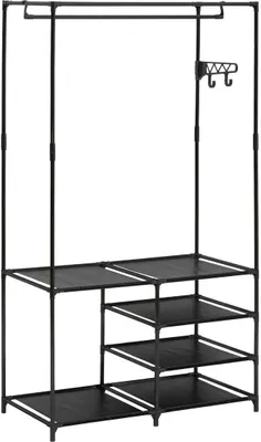 Produktbild von Kleiderständer "intissa" 4 ebenen aus schwarzem metall h160cm - 5 five simply smart
