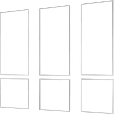 Produktbild von Wandleisten 3er-Pack, Wandverkleidungsset, leichtes, lackierbares Polystyrol, einfach zu installieren, wasserfeste Akzentwandverkleidung für die Inneneinrichtung von Wohnzimmer und Schlafzimmer, weiß (61 x 137 + 61 x 61 cm)