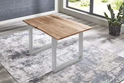 Produktbild von Esstisch Baumkante massiv Akazie Natur 120 x 80 silber BILLY