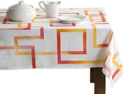 Produktbild von Famanu Tischdecke 100% Baumwolle - 160 cm x 220 cm - Dekoration für Feste und Hochzeiten - Frühling/Sommer
