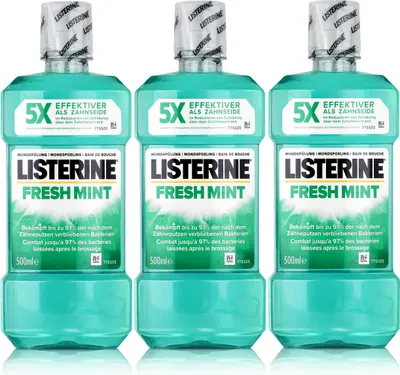 Produktbild von Listerine Fresh Mint 500ml - Für die tägliche Mundspülung (3er Pack )
