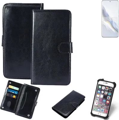 Produktbild von K-S-Trade 360° Hülle kompatibel mit Honor Magic6 schwarz Kunstleder Case BookCase WalletCase Kunstlederederhülle Handyhülle, Rundumschutz Bumper