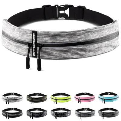 Obrázok produktu pre Fitgriff® bežecký pásik na mobil – bežecká taška, bedrový vrecká, športový pás, bežecký pásik na beh, jogging, šport a fitness – vhodný pre všetky smartfóny (biela, obvod pása 62-90 cm)