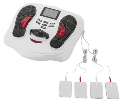 Produktbild von Elektrisches Fußmassagegerät - Fußmassage Maschine - Rotlicht Reflexzonenmassage - Akupressurpunkte - LED-Display - Fernbedienung - EU-Stecker - Schwarz/Weiß