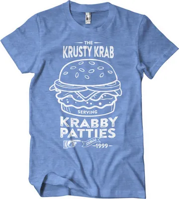 Produktbild von The Krusty Krab Serving Krabby Patties T-Shirt - XX-Large  - BlueHeather