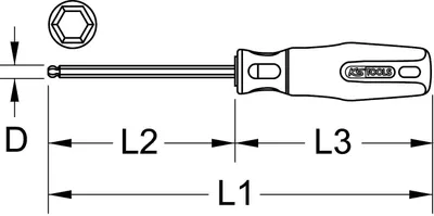 Schraubendreher Innensechskant Kugelkopf 2,0 mm