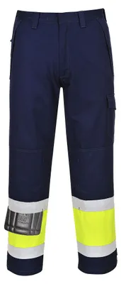 Produktbild von Hochsichthose Modaflame Farbe: Gelb/Navy Talje XL - Portwest