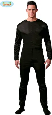 Produktbild von Sportliche Schwarz Ganzkörper Bekleidung Karneval Abenteuerfigur Flexibel Style, Größe: 52 - 54 (L) Farbe: Schwarz