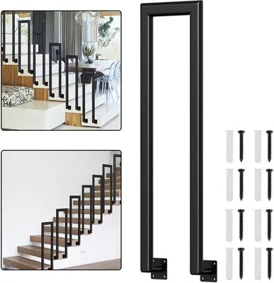 Imagen del producto de Barandillas elípticas para escaleras, de 75 cm, color , para montaje lateral