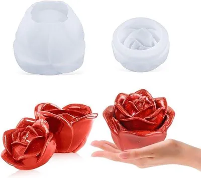 Image de Moule à fleurs en silicone 3D pour résine époxy - Boîte à bijoux à monter soi-même