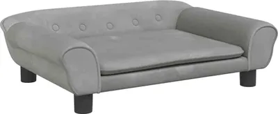 Obrázek produktu pro vidaXL Pelíšek pro psy světle šedý 70x48x22 cm sametový