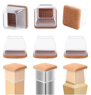 Produktbild von RCHYFEED Stuhlbeinkappen, 35-45mm, Filz, 24 STK, Silikon, 2 Zoll, kratzfest, schont Böden, ideal für Stühle und Tische.