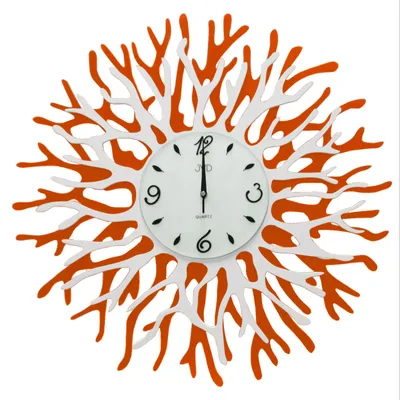 Produktbild von JVD HJ79.2 Wanduhr Quarz analog orange weiß modern