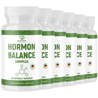 Produktbild von Green Nutrition Hormonbalance Kapseln - 1400 mg Inositol - vegan - 90 Kapseln - 6er