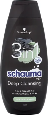 Produktbild von Schauma 3-in-1-Shampoo und Gel Charcoal für Männer 400 ml