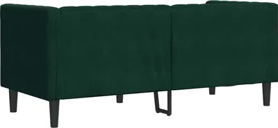 Obrázok produktu pre vidaXL Pohovka Chesterfield s podperami 2-miestna tmavozelený zamat