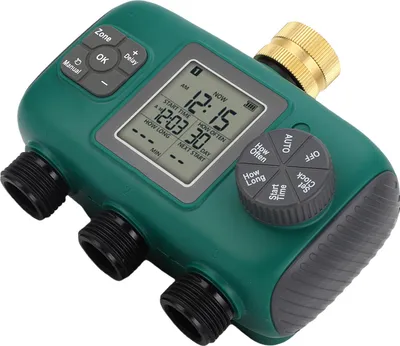 Produktbild von Bewässerungsuhr mit 3 Ausgängen, Messinganschluss, wasserdicht, LCD-Display, NH4/3-Zoll-Außengewinde