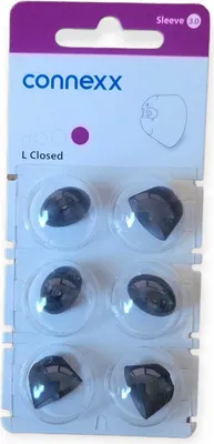 Obrázek produktu pro connexx Sleeve 3.0 Closed L Dome 6 blistrů fialové štíty pro sluchadla silikonové 10992870