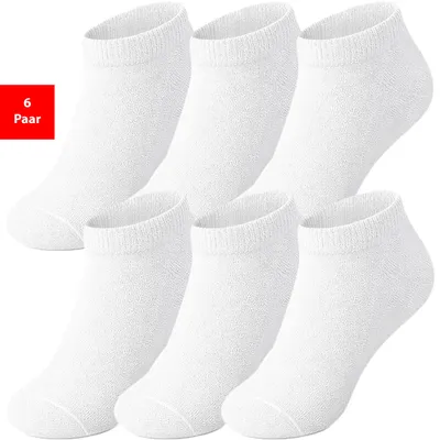 Produktbild von Sneaker Socken Herren & Damen 6-12 Paar Quarter Socken Baumwolle Freizeit Sport - Weiß, 39-42, 6 Paar