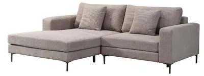 Produktbild von HOME DELUXE Sofa BELLANO Beige M 238 x 188 x 94 cm - Ottomane: Links | inkl. Zierkissen Cordsofa, L – Form Sofa, Ecksofa, Cordstoff