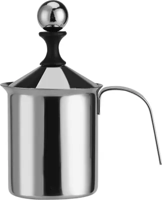Produktbild von 400ML/800ML Edelstahl Manuelle Milchaufschäumer Doppelnetz Kaffeeschäumer Creamer Blender Schneebesen