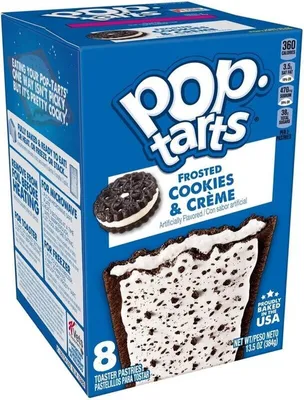 Produktbild von Kellogg's Pop-Tarts Frosted Cookies & Creme - 8 Stück - 384g