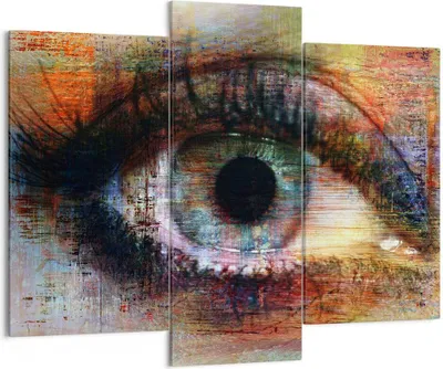 Produktbild von Bild auf Leinwand - Leinwandbild - Auge Abstraktion - 130x100cm - Wand Bild - Wanddeko - Leinwanddruck - Bilder - Kunstdruck - Wanddekoration - Leinwand bilder - Wandkunst - CB130x100-3518