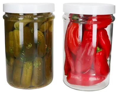 Zdjęcie produktu dla 2x Słoik do przechowywania ORTES Szklany słoik o pojemności 5 litrów z plastikową pokrywką