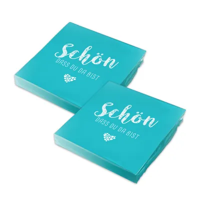 Produktbild von itenga 40x Serviette Schön dass du da bist türkisblau