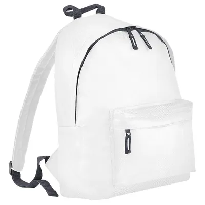 Produktbild von BagBase BG125J | Junior Fashion Kinder Rucksack | 28 x 38 x 19 cm - Farbe: White/Graphite Grey - Größe: 28 x 38 x 19 cm