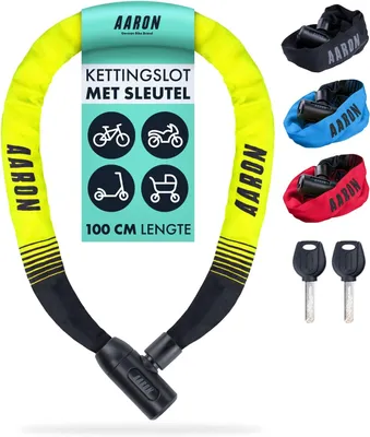 Productafbeelding van Kettingslot met sleutel - 100 cm - Geel