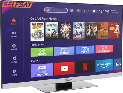 Zdjęcie produktu dla SELFSAT LED-TV Smart 1260, 61 cm (24"), , HD-Tuner, WLAN, Bluetooth