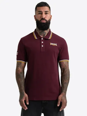 Produktbild von Herren Poloshirt normale Passform EASTCOTE Oxblood/Yellow/White L Lonsdale