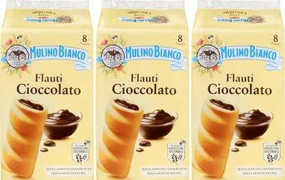 Produktbild von MULINO BIANCO Italienische Kekse 330g (Flauti Ciocciolato, x3)