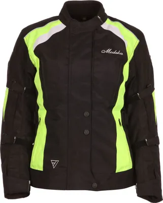 Produktbild von Modeka Janika Damen Motorrad Textiljacke, schwarz/neon, 32