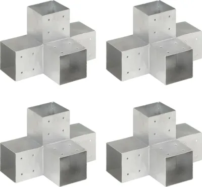 Produktbild von Pfostenverbinder 4 Stk. X-Form Verzinktes Metall 101 x 101 mm