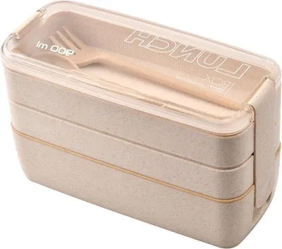 Produktbild von Wiederverwendbare Lunchbox 3-fach mit Besteck