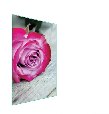 Produktbild von Herdabdeckplatte 35x52 Glaskeramikkochfeld Abdeckung Spritzschutz Glasplatte Deko Schneidebrett Rose Holz