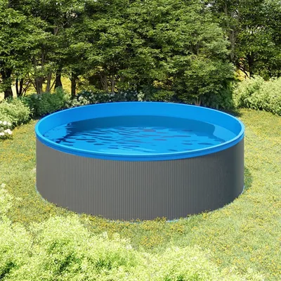 Produktbild von Familien-Schwimmbad mit Einhängeskimmer und Pumpe, Planschbecken in Grau, 350x90 cm