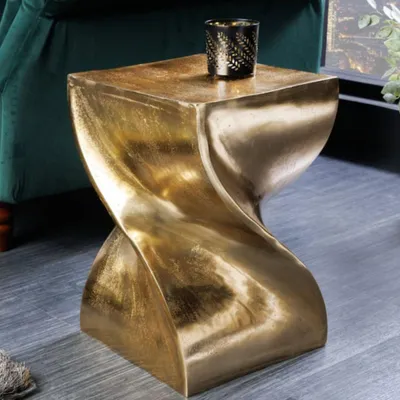 Produktbild von Design Beistelltisch GIRO Aluminium 45cm gold