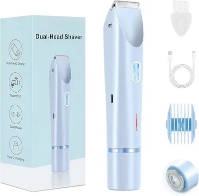 Produktbild von Bikini Trimmer 2-in-1 – IPX7 wiederaufladbar, Dual-Head, 60 Minuten Laufzeit – Für Damen, schmerzfrei und hautfreundlich